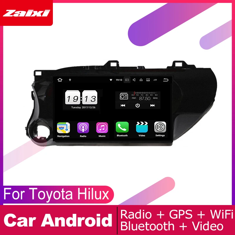 

ZaiXi 2 DIN Auto Player GPS Navi Navigation For Toyota Hilux 2016~2018 Car Android Multimedia System Screen Radio Stereo