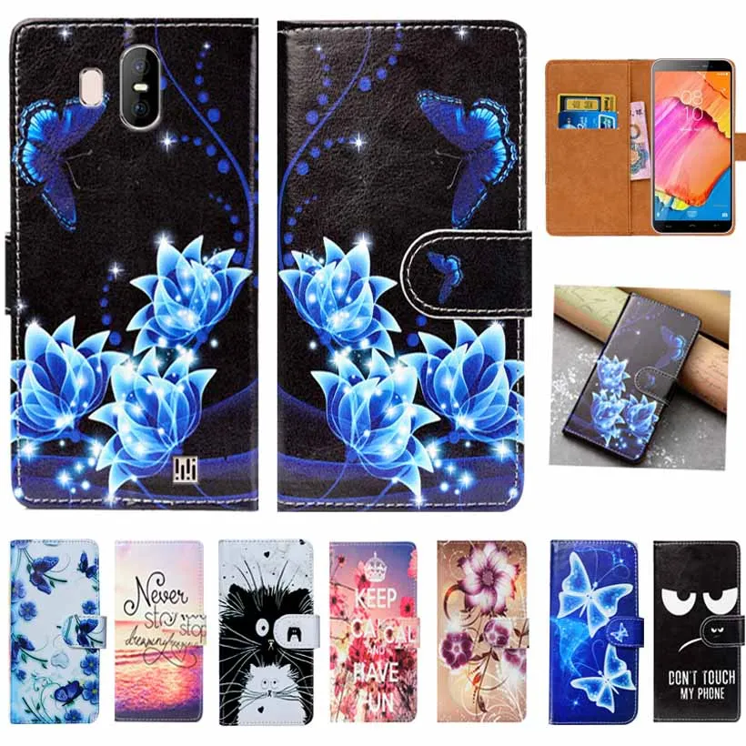 

For HomTom S17 Case High Quality Pu Leather 5.5" Print Flip Wallet Case Cover For HomTom S17 Book Case