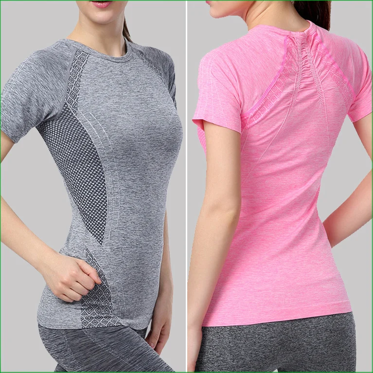 WST05 футболка для фитнеса и спортзала, компрессионные колготки, женские спортивные футболки с коротким рукавом, женские футболки для бега, спортивная одежда