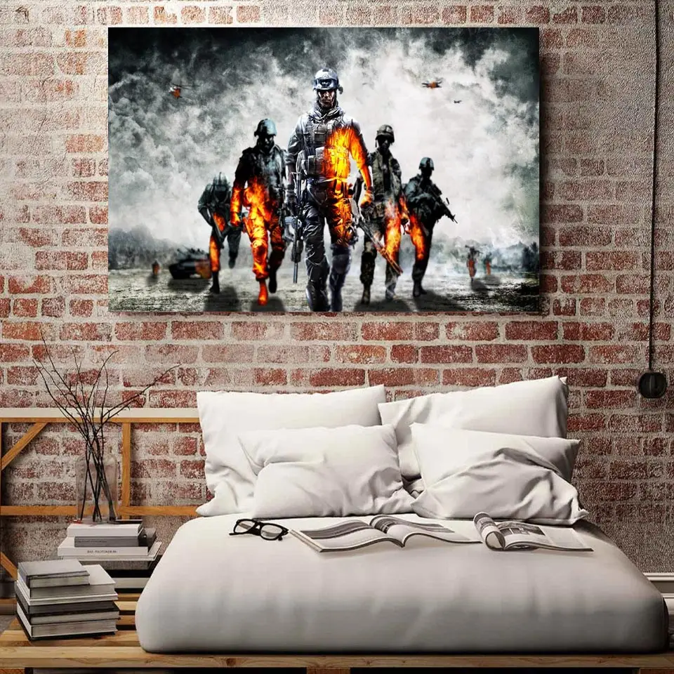 1 Piece Canvas Art Game Poster Battlefield Painting Posters Prints Wall