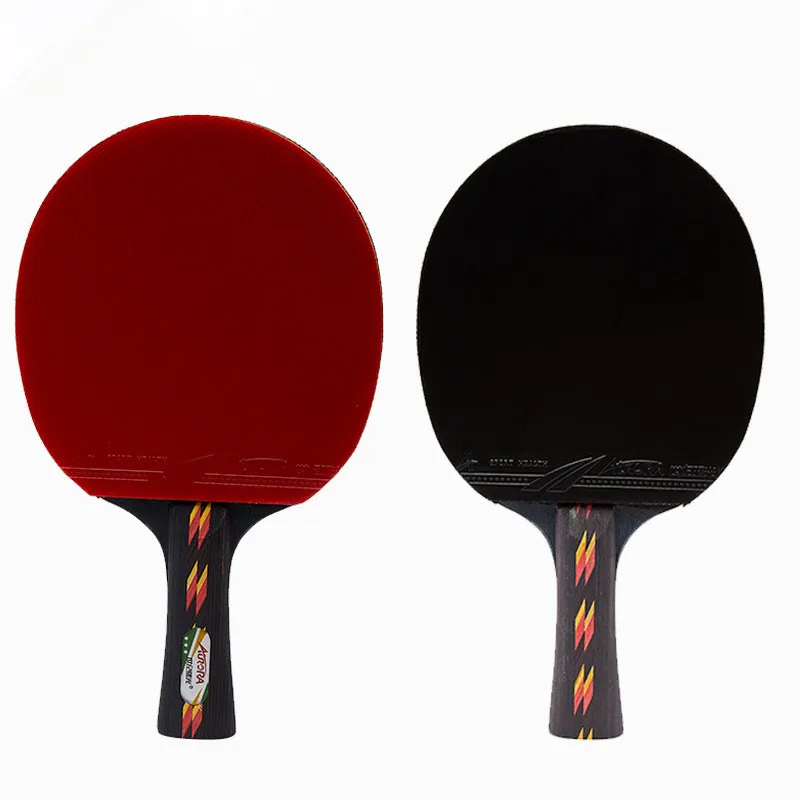 

Professional Table Tennis Racket Double-sided Reverse Rubber Ping Pong Bats Straight Horizontal Grip Full Set Racquet