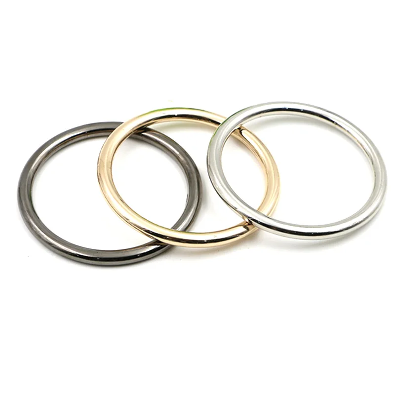 10pcs/lot 20mm/25mm/30mm/35mm Silver Black Gold Circle O Ring Connection Alloy Metal Shoes Bags Belt Buckles DIY Accessorie