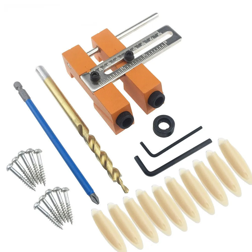 

Adjustable Aluminium Alloy Oblique Hole Jig Kit Houtbewerking Tool for Wood Working Punch Locator Woodworking Tools