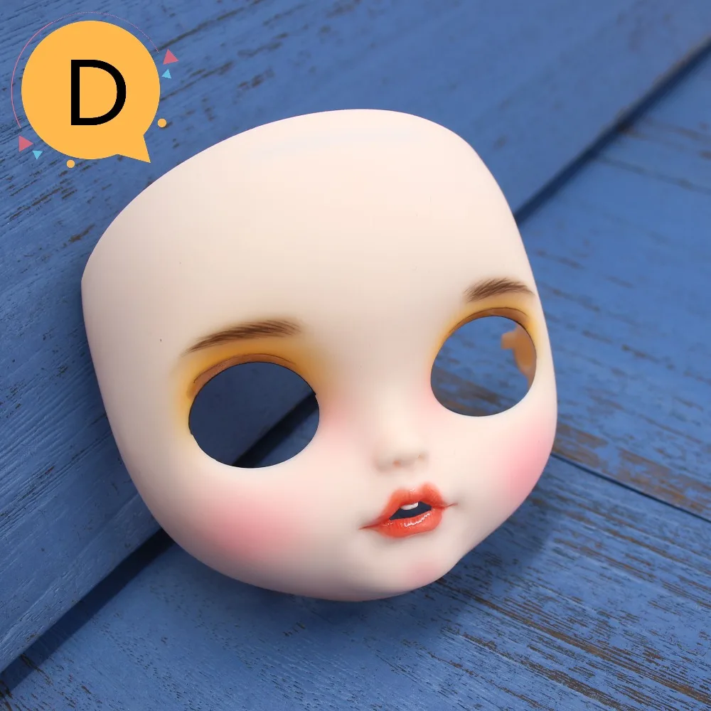 Neo Blythe Doll Matte Faceplate with Makeup, Mouth & White Skin 10