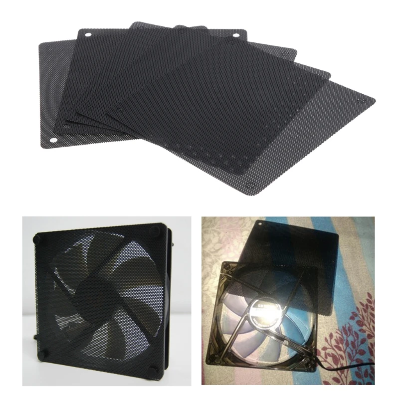 5Pcs Computer Mesh PVC Case Fan Dust Filter Dustproof Cover Chassis Dust Cover