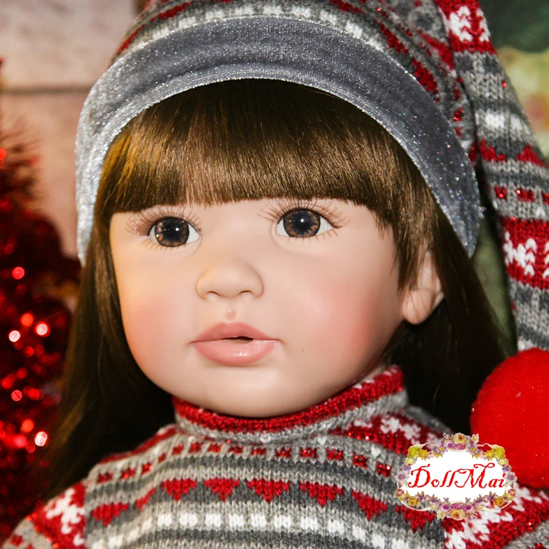 DollMai doll reborn 24"60cm handmade silicone reborn baby dolls child