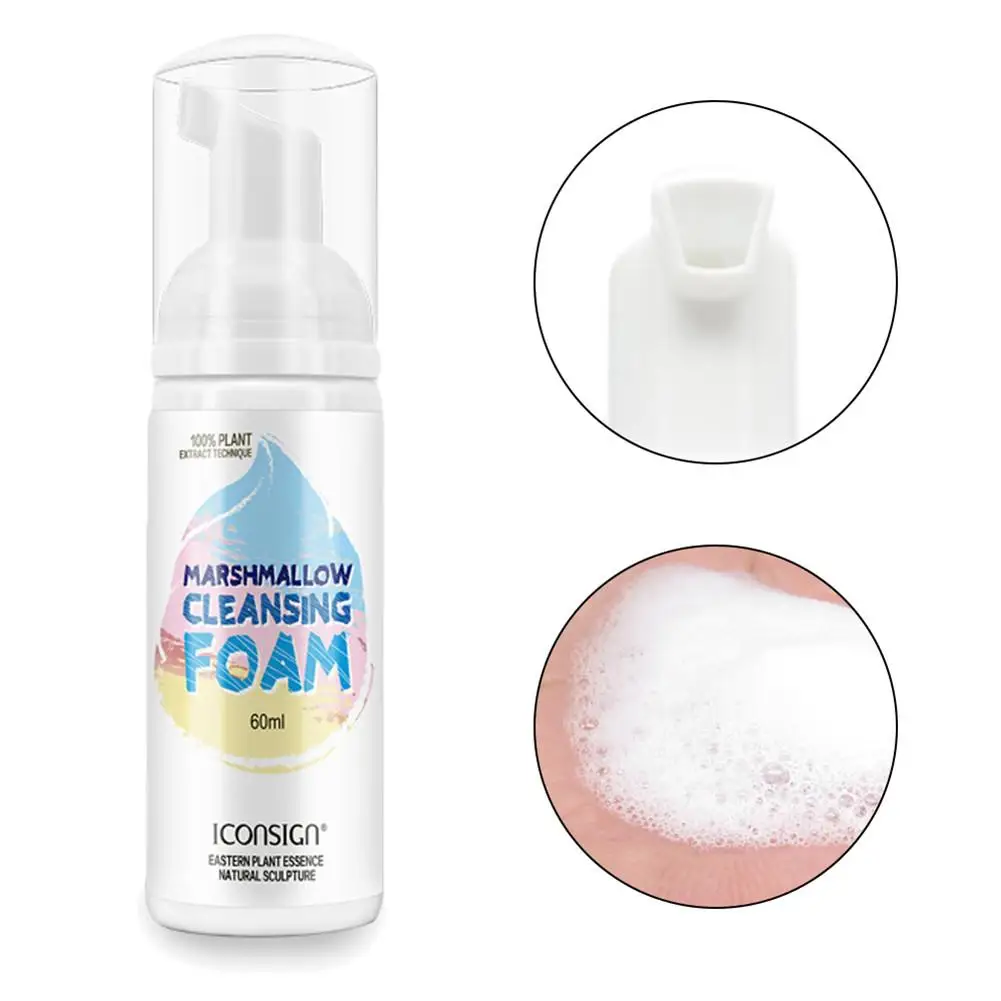

60ML Eyelashes Foam Cleaner Quick False Eyelash Removal Cleaning Puff Makeup Remover Foam Graft Eyelash Cleaning Tool