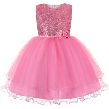 

Elegant Girls Dress High Waist Tulle Sequin Splice Ball Gown Dress for Kid Children Birthday Party Wedding Bridesmaid Dress Girl