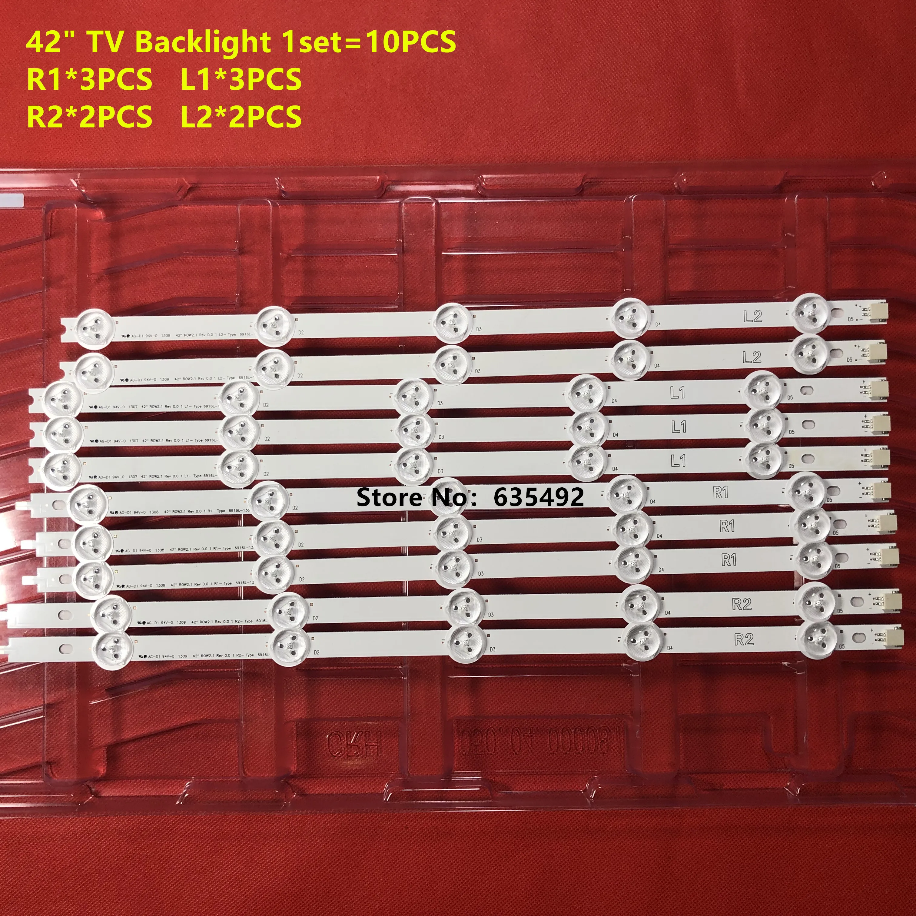 Светодиодный Подсветка полосы 10 светодиодный s для LG LC420DUE 42LA620Z 42la620v 42LP360C 6916L 1317A