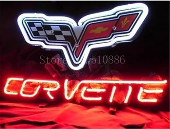 

NEON SIGN For Chevrolet Corvette Sports Car Brand Real GLASS Tube BEER BAR PUB store display Shop Light Signs 17*14"