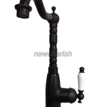 Черное масло античная латунь Одиночная Вращающаяся ручка носик кухонная раковина горячей и холодной кран смеситель, кран для раковины csf106