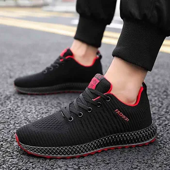 

Spring Nice Men'S Casual Shoes Trend Versatile Breathable Hard-Wearing & Anti-skid Mixed Color Lace-up Sports Running Shoes Male