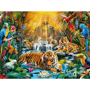 

5D DIY Diamond painting tiger and buddha Full square/Round Diamond embroidery Cross Stitch Rhinestone Mosaic decor NX
