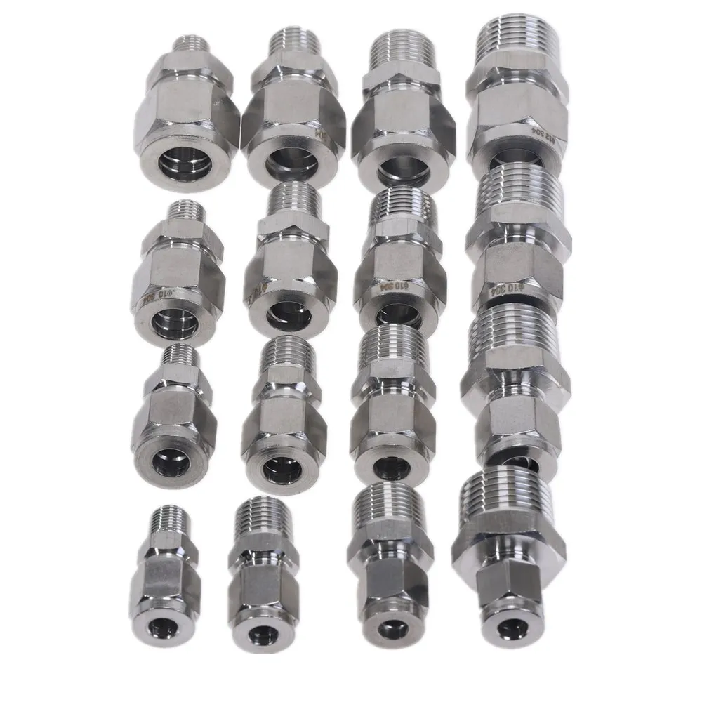 Adaptador de conversión de acero recto Fittins 304 SS tubo de montaje de tubería DSJ-M, YDF-LOK, Lock, conector de virola 1/8 ''1/4'' 3/8 ''1/2'' Adaptador de conversión de acero recto Fittins 304 SS tubo de montaje de tubería DSJ-M, YDF-LOK, Lock, conector de virola 1/8 ''1/4'' 3/8 ''1/2''