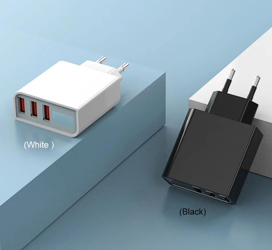 3.4A/5 V USB Зарядное устройство светодиодный ЕС адаптер 3 Порты и разъёмы телефон зарядное usb-устройство для iPhone/samsung/Xiaomi стены дорожное быстрое зарядное устройство зарядка для айфона зарядка