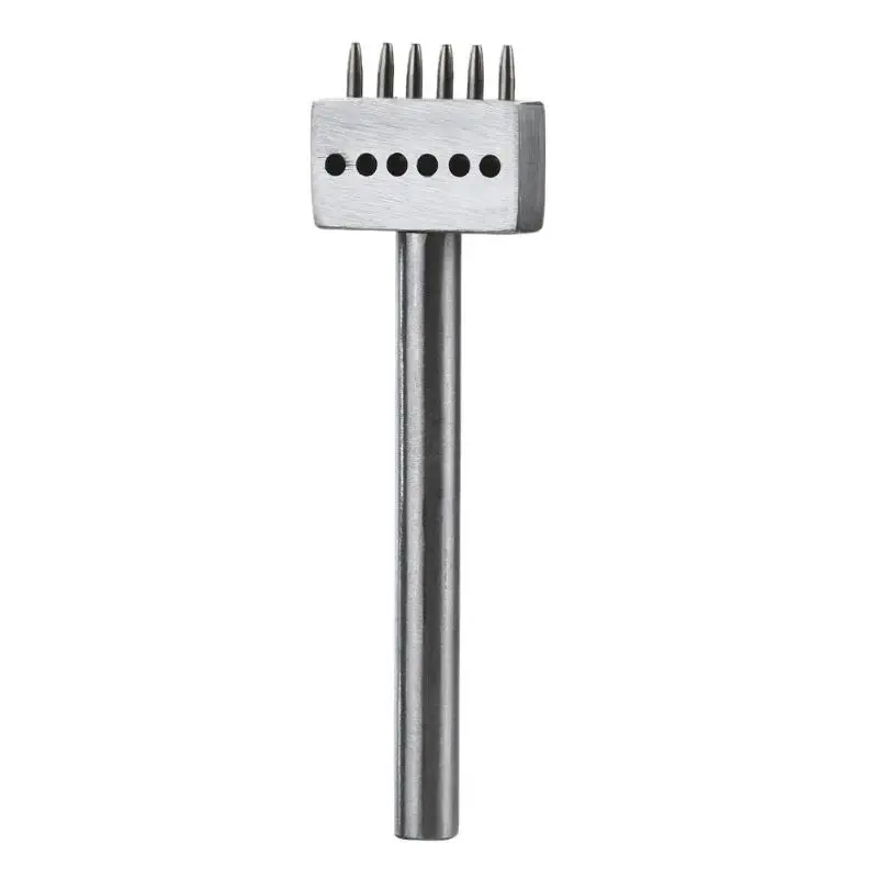 6 Prong DIY 5 мм Кожа ремесло перфорационный инструмент ряд круговой резак вышивка 2/4/6 зубец piercers для кожи расстояние между отверстиями инструмент - Цвет: 6 Prong