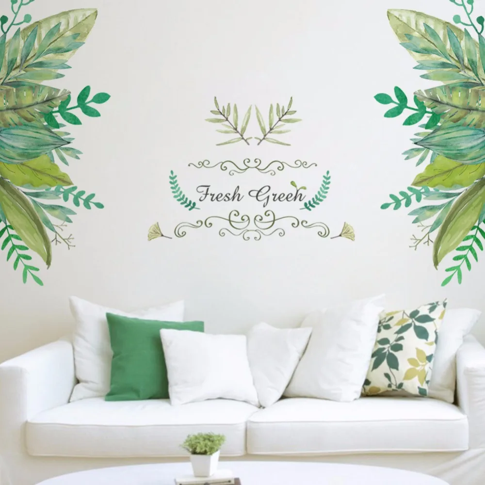 forest garden green plant wall sticker home tv background decoration