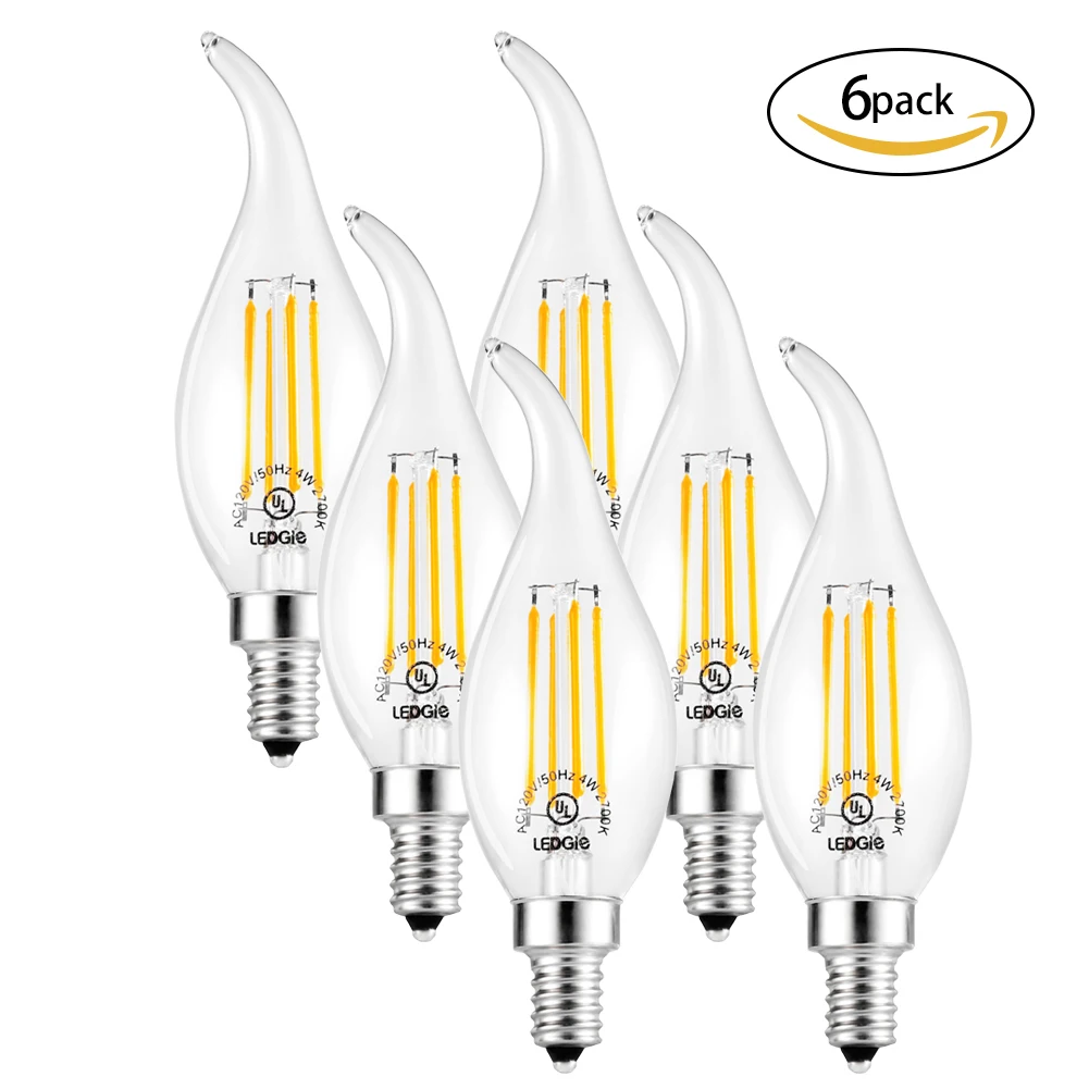 

LEDGLE 4W LED Bulb Set Efficient LED Light Bulbs Dimmable Light for Indoor Lighting, 400lm, Warm White, 2700K