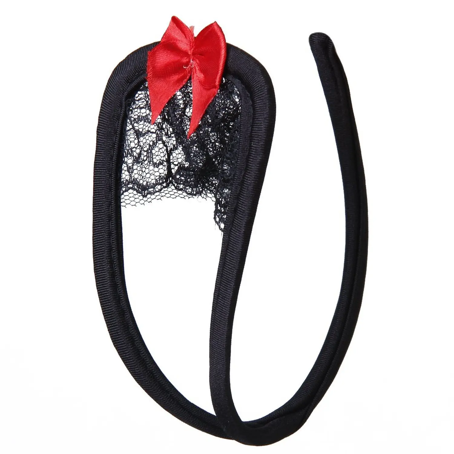 red bow/black lace panties women hollow underwear C string from the