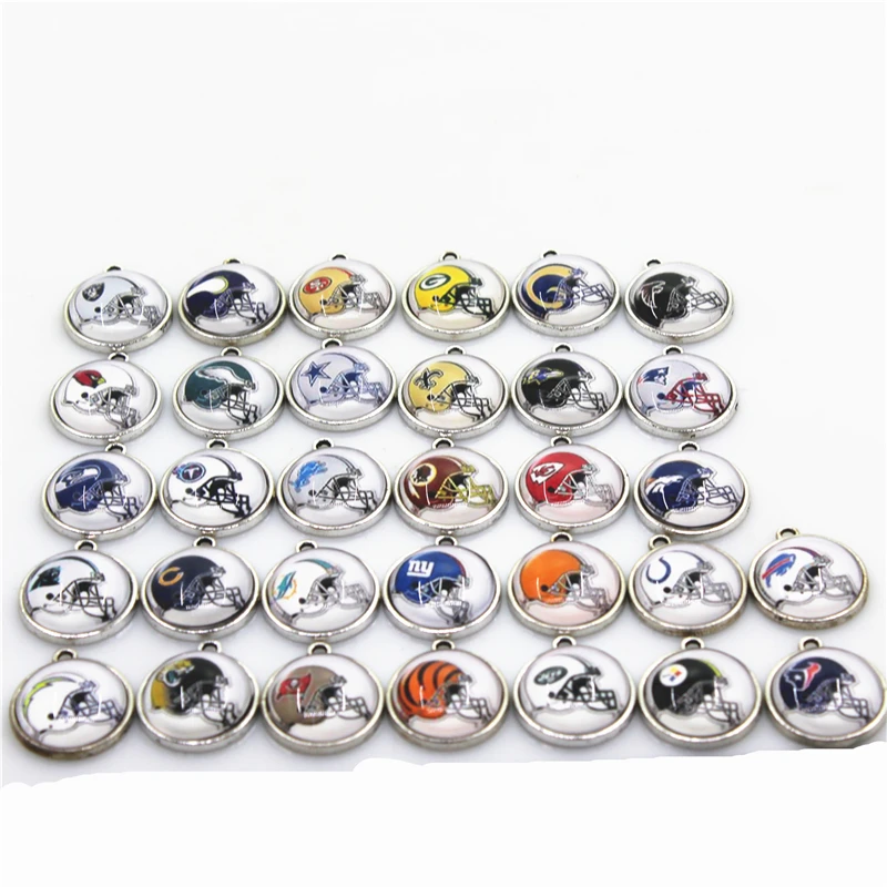 Mix 32pcs America 32 Team Football Sport Dangle Charms Sports Charms
