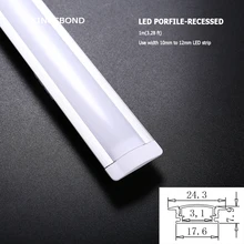 10 шт. 1 м встраиваемый алюминиевый светодиодный профиль алюминиевый слот с ПК для светодиодной ленты светодиодный светильник ширина 10 мм-12 мм светодиодный корпус