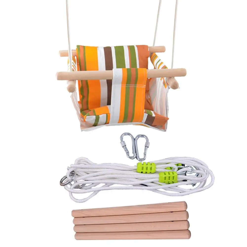 Kindergarten Baby Canvas Swing Chair Wooden Indoor Outdoor Small Swing Basket Baby Swing Swing Chai