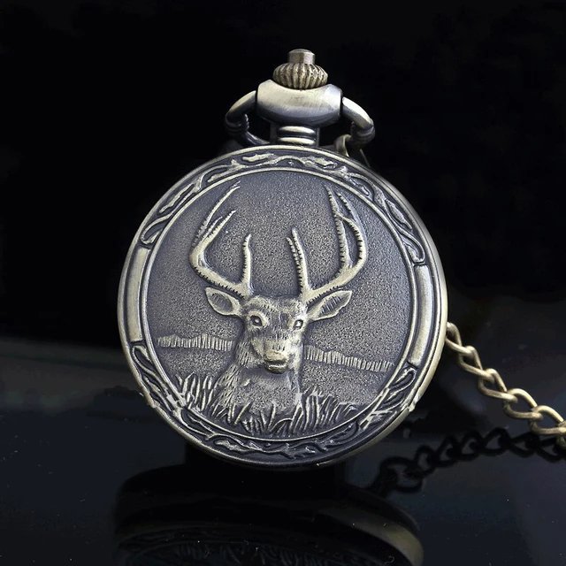 New Fashion Vintage Lovely Deer Roman Numbers Quartz Pocket Watches Pendant Neck New Fashion Vintage Lovely Deer Roman Numbers Quartz Pocket Watches Pendant Neck