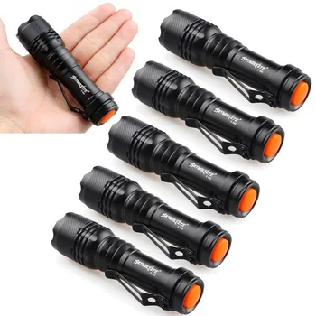 

Hot Sale 6PCS Super Bright Waterproof Mini CREE Q5 7W 1200Lm LED Flashlight Torch Lamp Adjustable Focus Zoom Light Drop Shipping