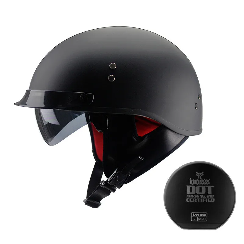 

Free shipping Retro and Vintage Half Open Face DOT Approved Motorcycle Helmet With Visor for Man and Woman S M L XL