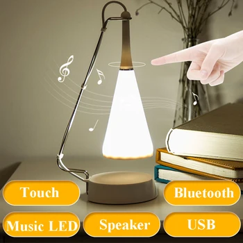 

USB Gadgets Touch Led Night Light Mini Bluetooth Speaker Music Desk Lamp Gift Portable Wireless Rechargeable Speaker