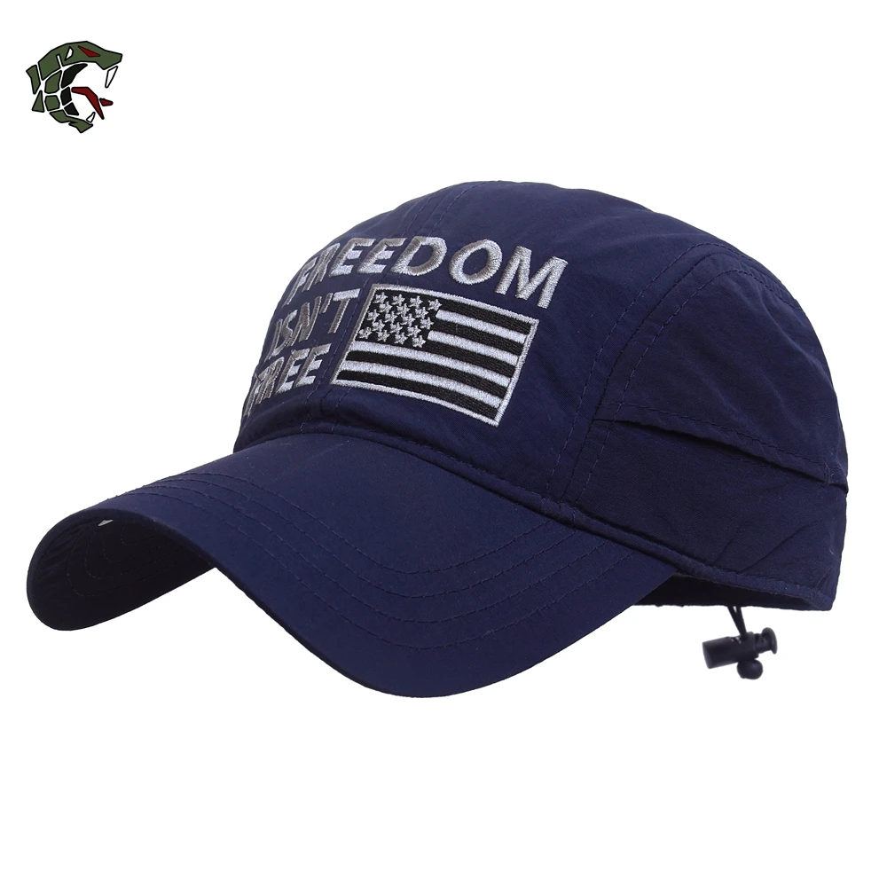 

TSNK 3D Embroidery "FREEDOM "Tactical Quick-Dry Men Women Tactical Cap Running Hat Sunshade Sunhat