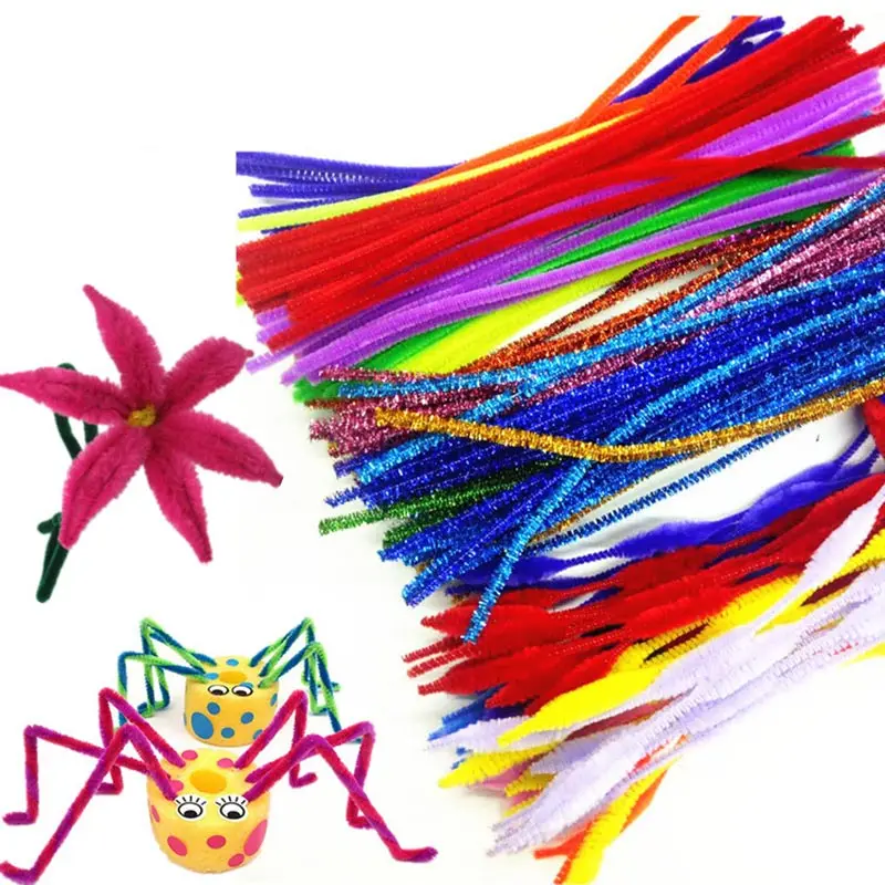 

100Pcs Kids Plush Sticks Rainbow Colors DIY Devoloping Handmade Art Craft Toy -17 88 NSV775