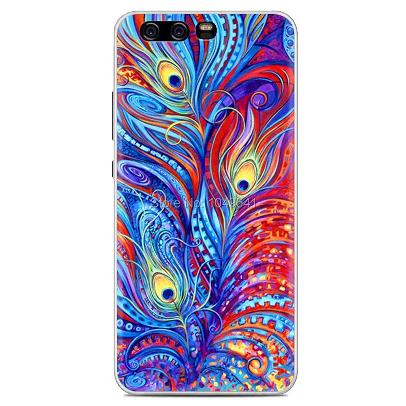 KHW1680I_1_Colorful Feathers Pattern TPU Protective Case for HUAWEI Ascend P10 5.1 inch