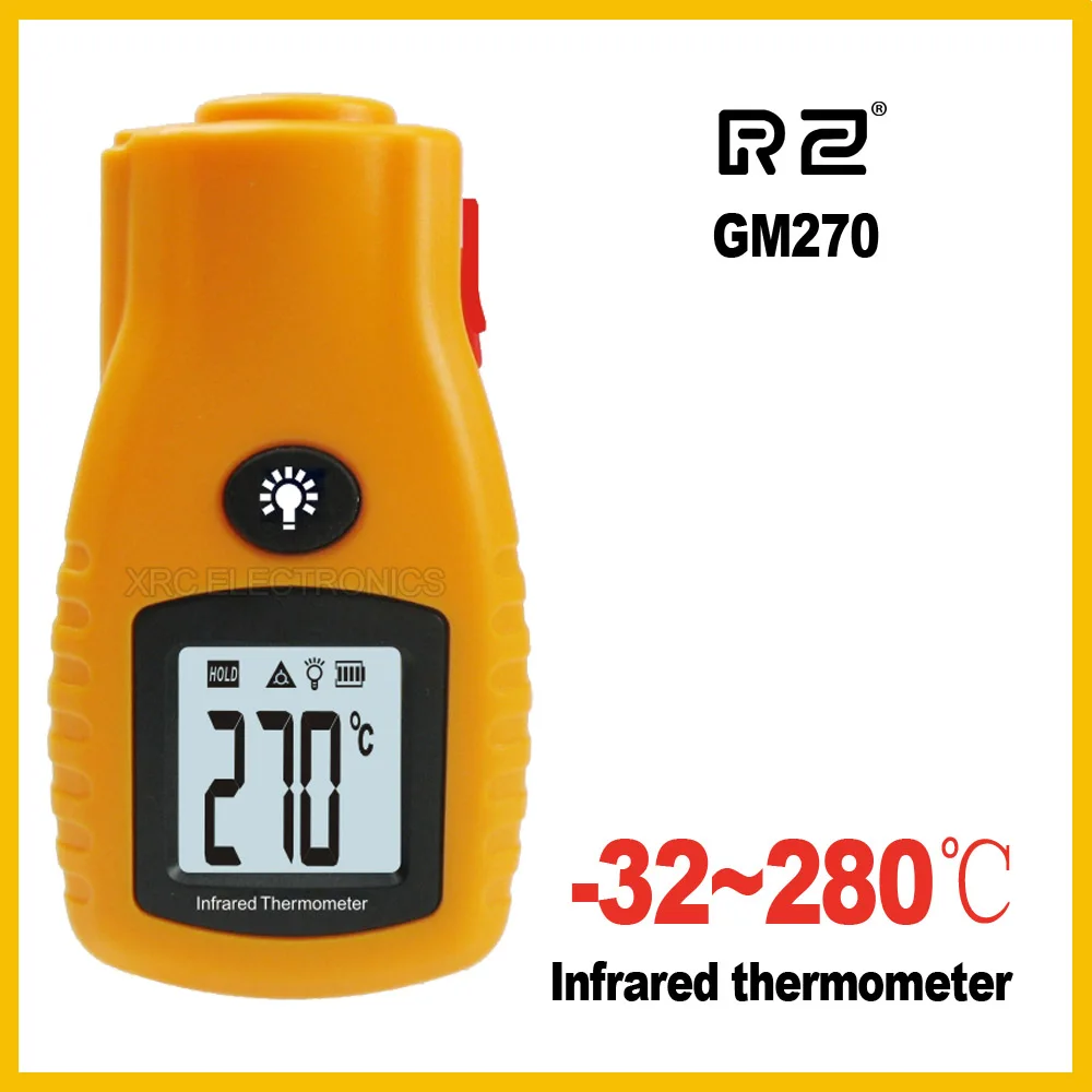 Инфракрасный лазерный термометр 32~ 280 C(- 26~ 536 F), низкоэмиссионное 0.95