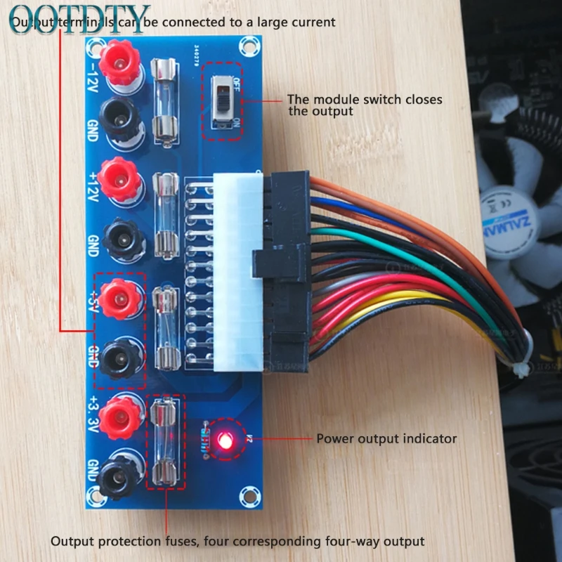 XH-M229 24 دبوس الكمبيوتر المكتبي السلطة atx اختبار وحدة نقل مجلس امدادات الطاقة