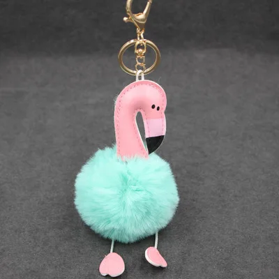 Фламинго волос мяч пушистый брелок для ключей подвеска красивая сумка Висячие подарки игрушки Детские вечерние плюшевые игрушки - Цвет: style18