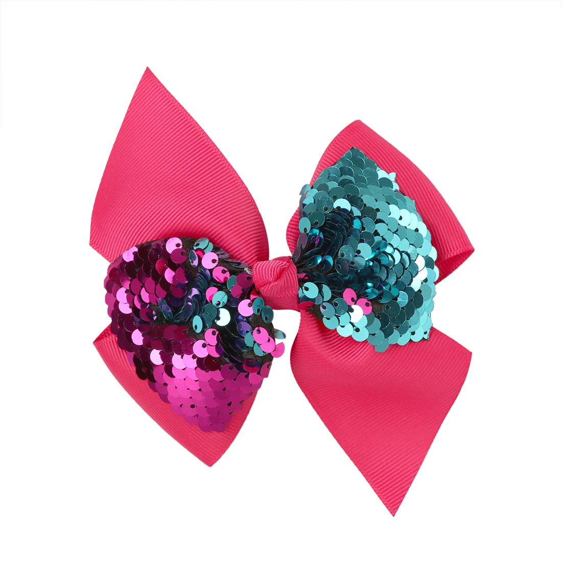 Buy 1 piece Reversible Sequin Bows 4.5" Grosgrain Ribbon Bow With Alligator