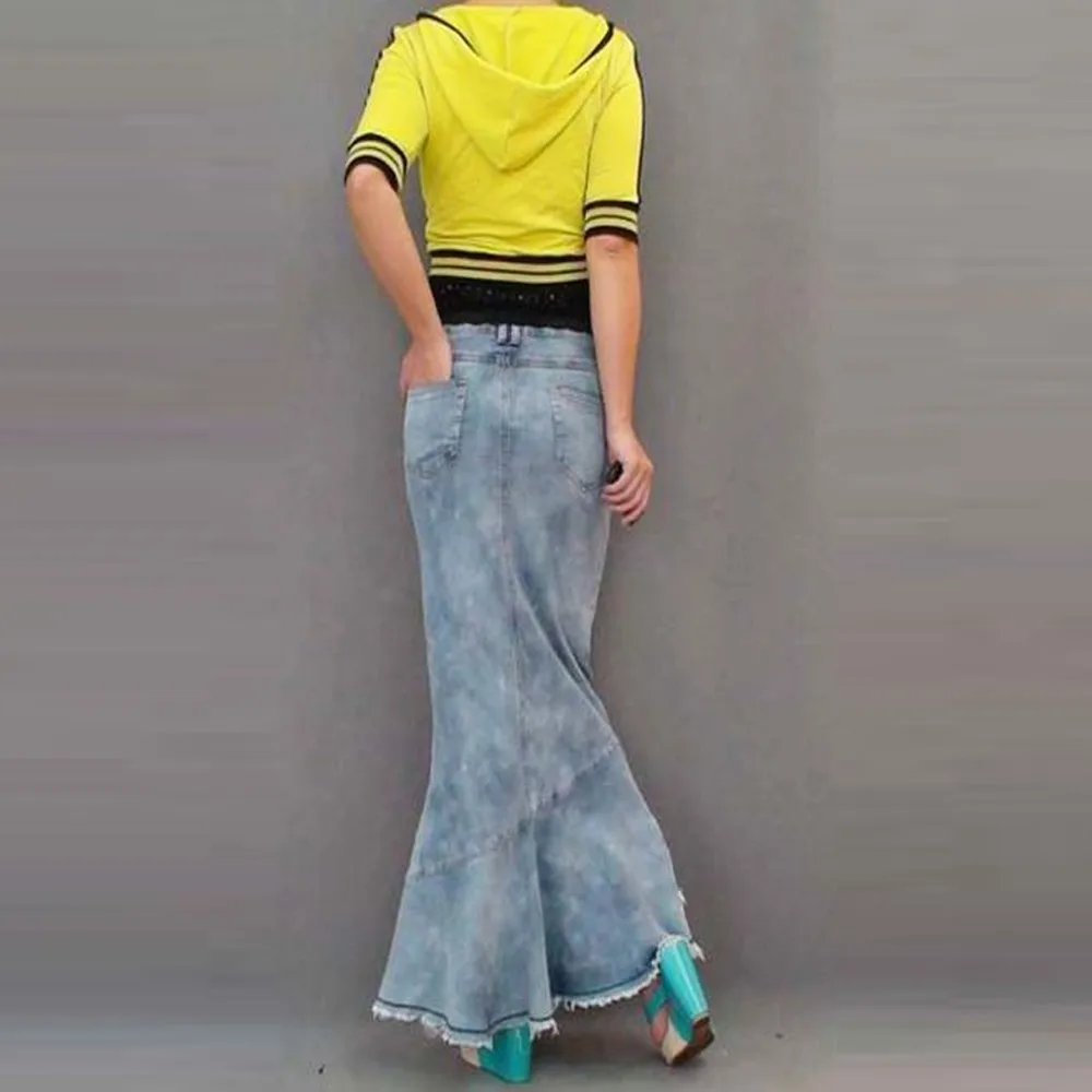2019 весенние и летние женские джинсы сексуальные юбки тонкая сумка бедра джинсовые юбки женские/модные офисные рыбий хвост Женская