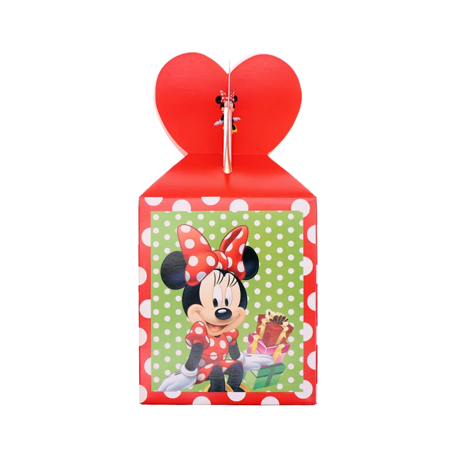 

6pcs disposable tableware sets Minnie Mouse Party Decoration For baby shower wedding Birthday Party Decorations Kids candy bag