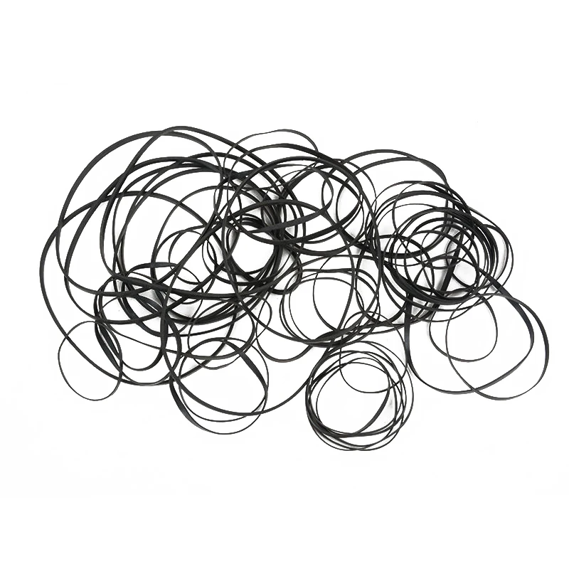 MAYITR 40-50pcs/pack Black Cassette Tape Belt High Quality Universal 40-135mm Mix Cassette Tape Machine Belt Assorted New