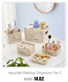 Пластиковый органайзер для макияжа, ящик для хранения для ванной комнаты, косметический Органайзер, офисный Настольный органайзер, коробка для хранения ювелирных изделий, контейнер для мелочей