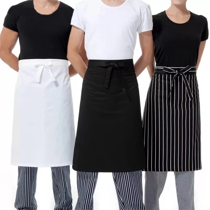 Pure color kitchen apron for women men Chef waiter coffee shop barbecue hairdresser aprons custom logo gift Bibs wholesale