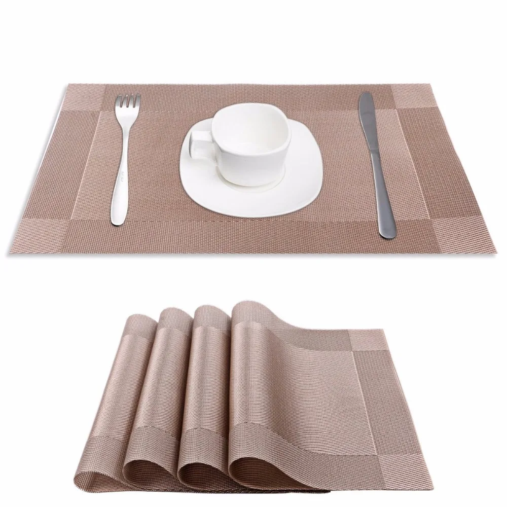 

Fashion 1pc New PVC Diagonal Frame Placemats Insulation Western Dining Table Mats Pad Washing Quick Drying