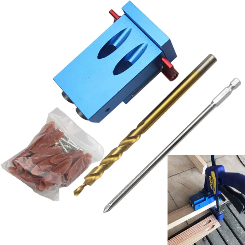 

Mini Kreg Style XK-1 Pocket Hole Jig Kit System For Wood Working & Joinery+Step Drill Bit & Accessories Wood Work Tool Set