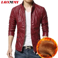 LONMMY/M-6XL кожаная куртка, Мужская куртка, брендовая одежда, мотоциклетные мужские зимние кожаные куртки, пальто, замшевые пальто, искусственная кожа, саржа