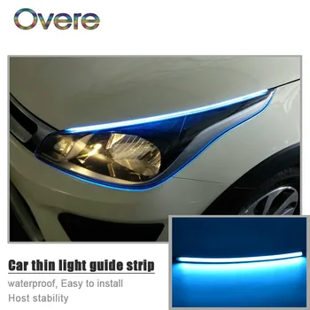 

OVERE Cars DRL LED Daytime Running Lights Car Turn Signal Guide Strip For Ssangyong Ford focus 2 3 mk2 fiesta ranger Accessories