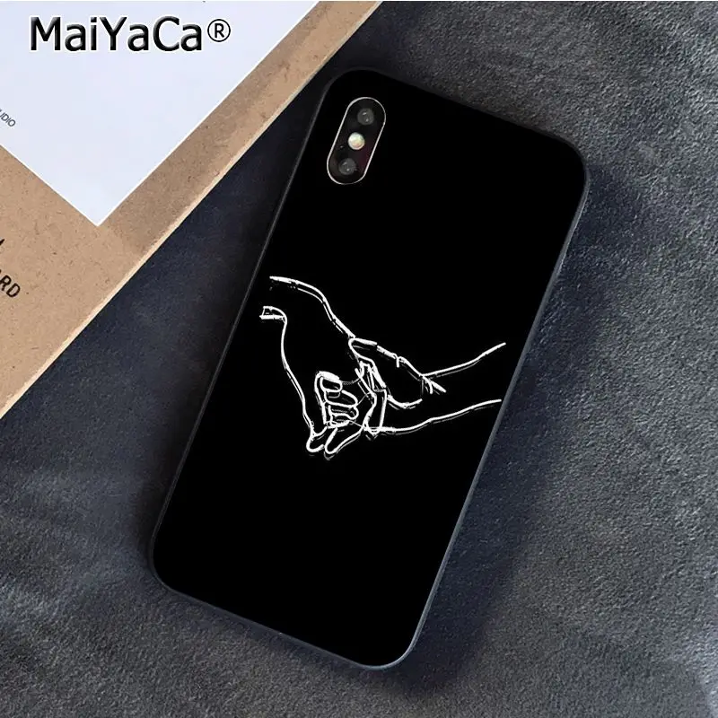 MaiYaCa Minimalist line couple hand Love Phone case For iphone 11 Pro 11Pro Max X XS MAX 6 6S 7 7plus 8 8Plus 5 5S XR - Цвет: A9