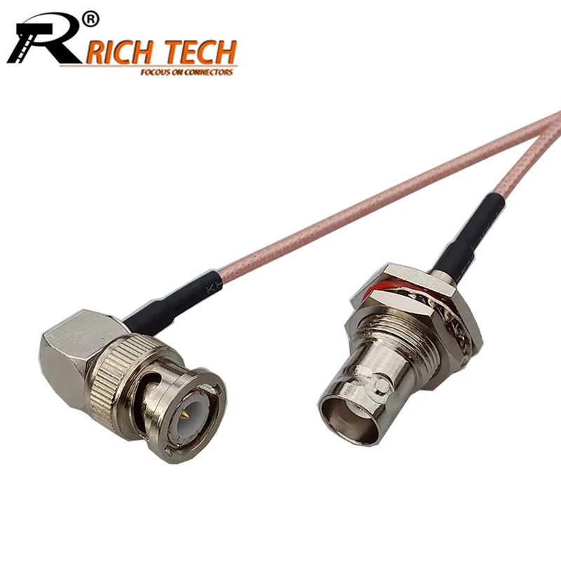 

1PCS BNC Female to Right Angle BNC Male Plug Connector RF Coaxial RG316 Cable BNC to BNC RF Coaxial Cable Extension Cord 15cm