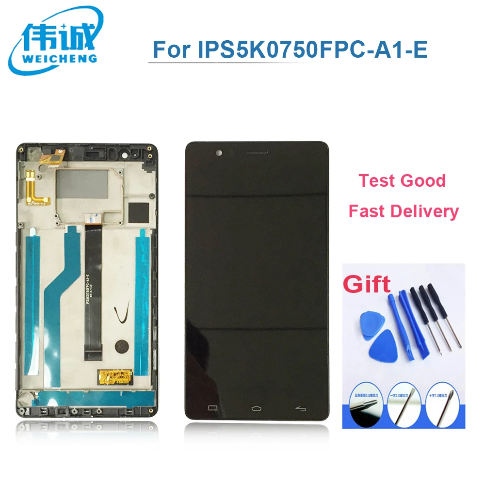 

WEICHENG Good Quality Replacement For BQ Aquaris E6 LCD Display Screen with Touch Screen Digitizer Assembly with frame Black