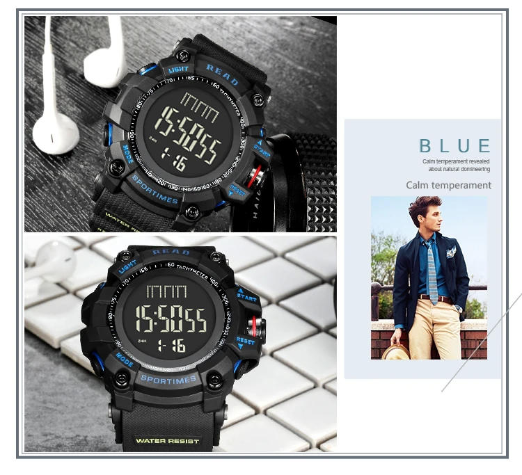 luxury brand READ LED digital wristwatches for men waterproof shock resist military watch free shipping 2018 (20)